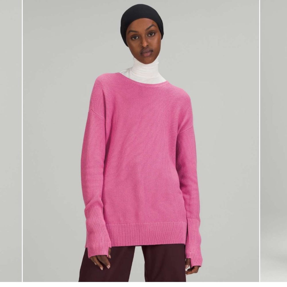 Lululemon Cashlu Crossover Back Sweater in Pink Blossom
